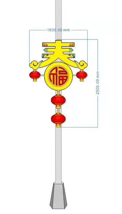 世博光电路灯杆装饰中国结颜色正亮度高